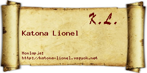 Katona Lionel névjegykártya